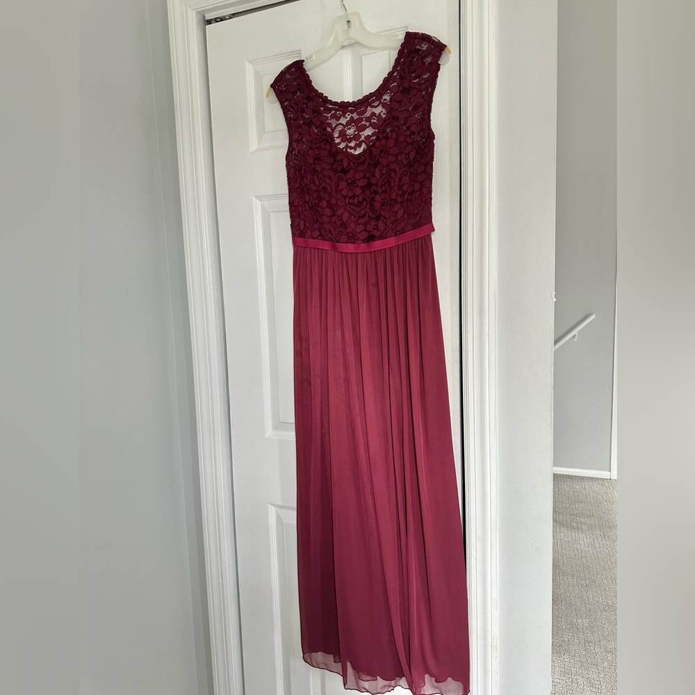 David’s Bridal Burgundy Dress Woman 4